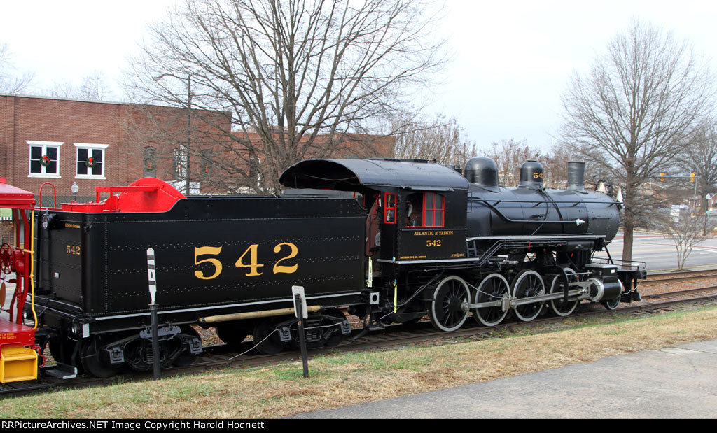 Atlantic & Yadkin 542 is on display at Spencer Shops